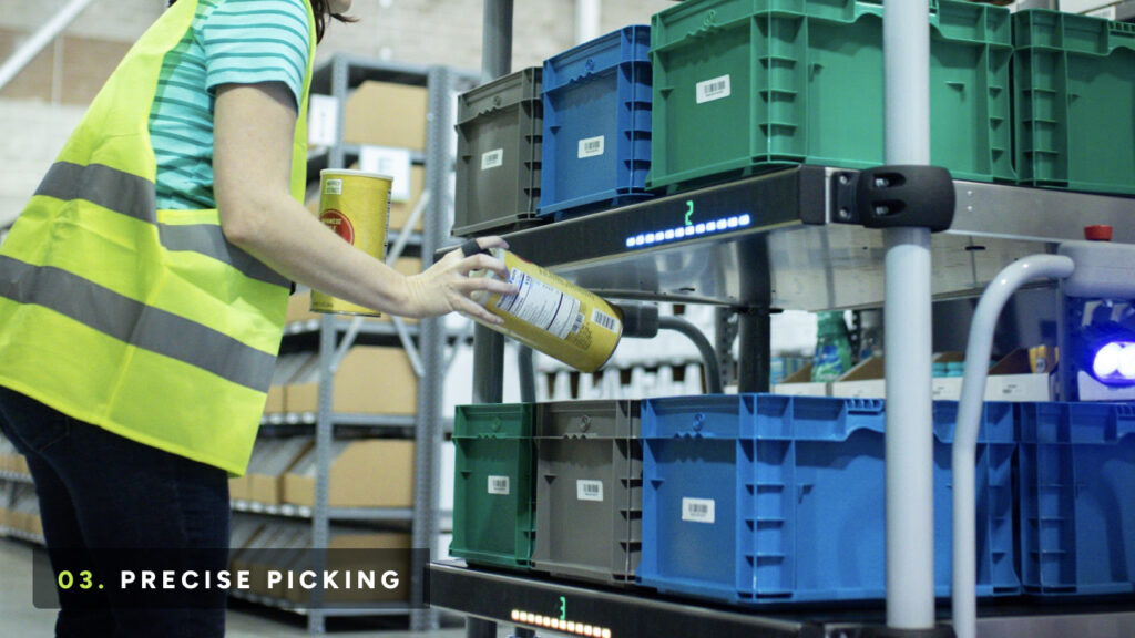 Pyxis Point provides  humans with pick location, SKU and quantity information via their wearable device.